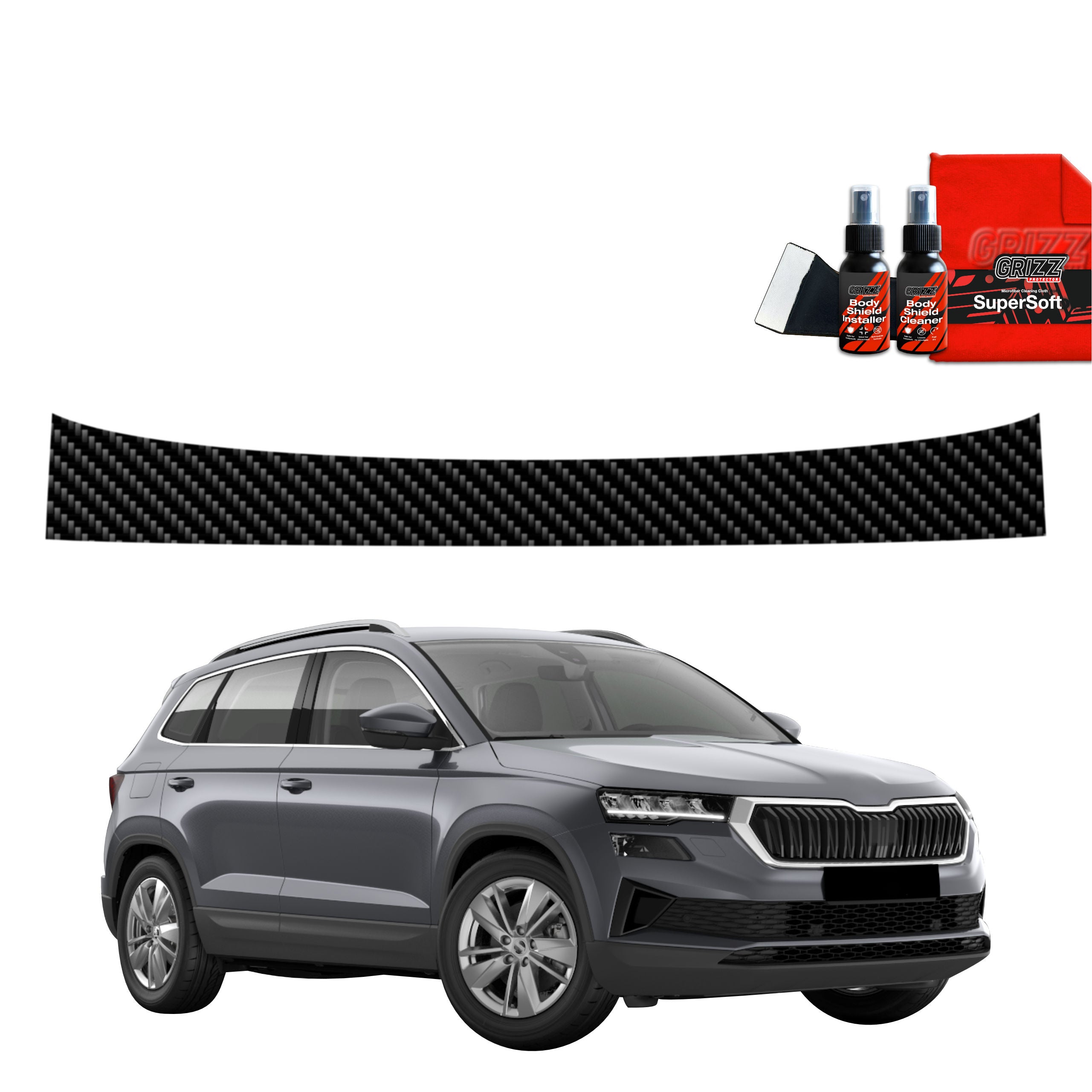 Kohlenstoff Schutzfolie Grizz Protector für Ladekante - Skoda Karoq (2022-2026)