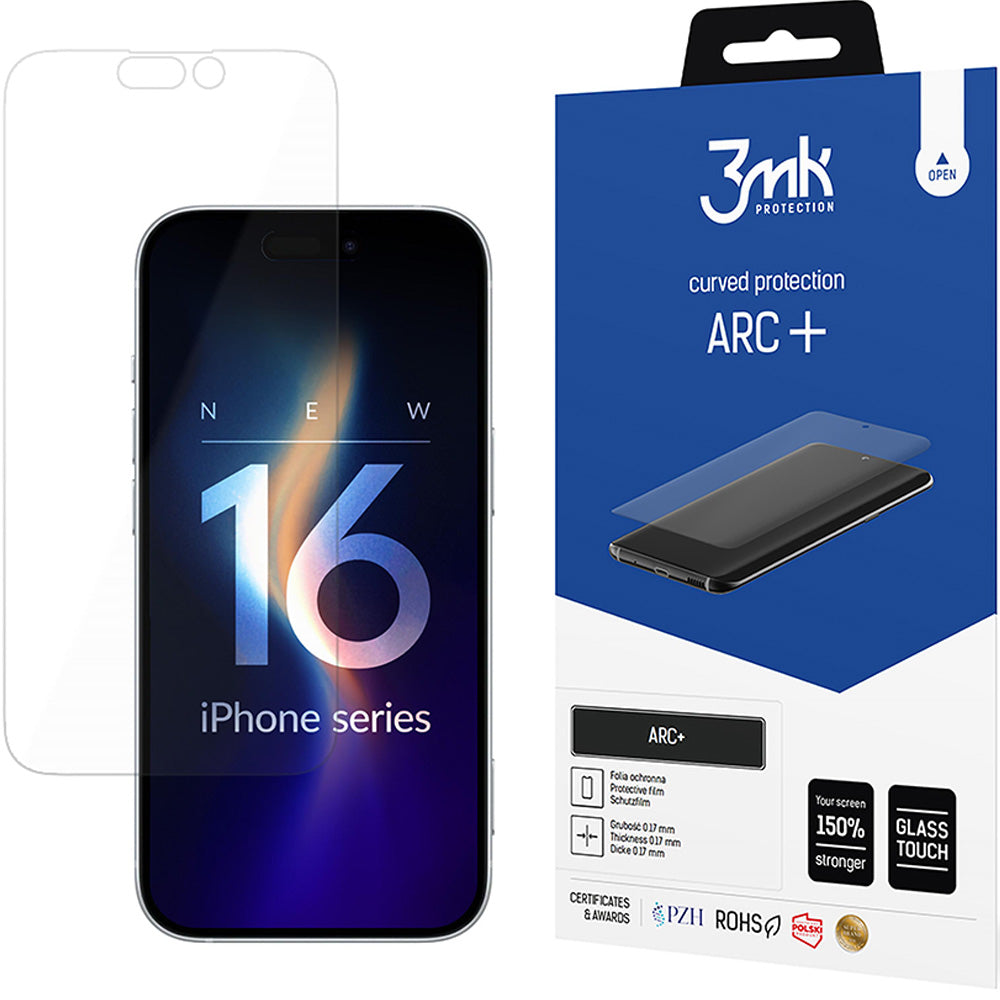 Schutzfolie für iPhone 16, 3mk ARC+