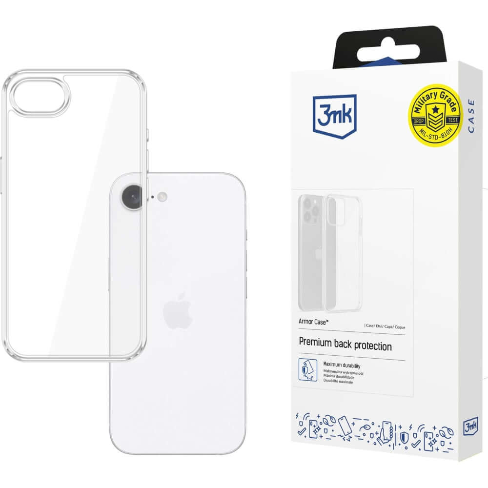 Handyhülle für iPhone 17e / 16e, 3mk Armor Case, Transparent