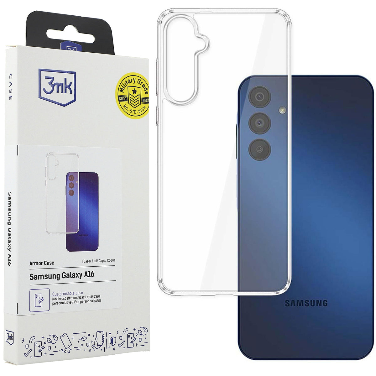 Handyhülle für Samsung Galaxy A16 5G / 4G, 3mk Armor Case, Transparent