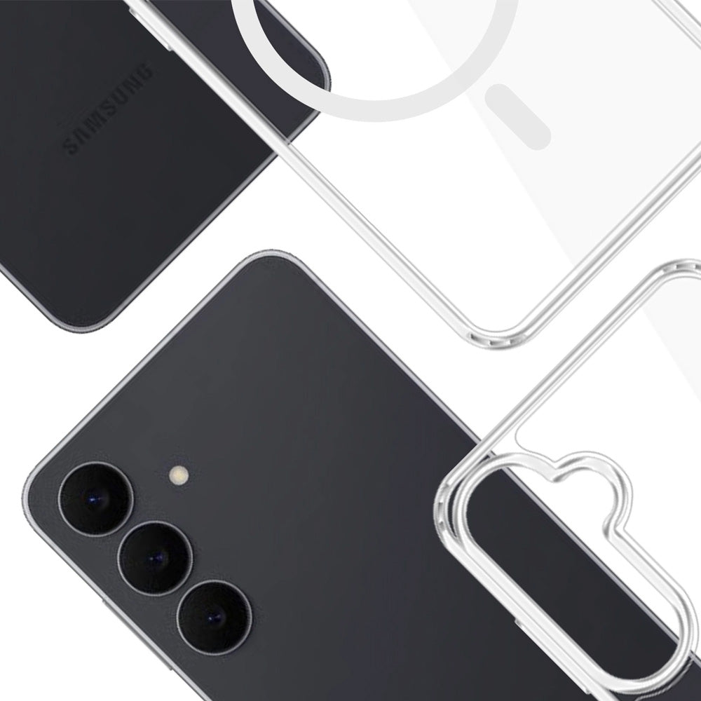 Handyhülle für Galaxy S26 FE, 3mk Armor MagCase mit MagSafe, Transparent-Weiß (5/8)