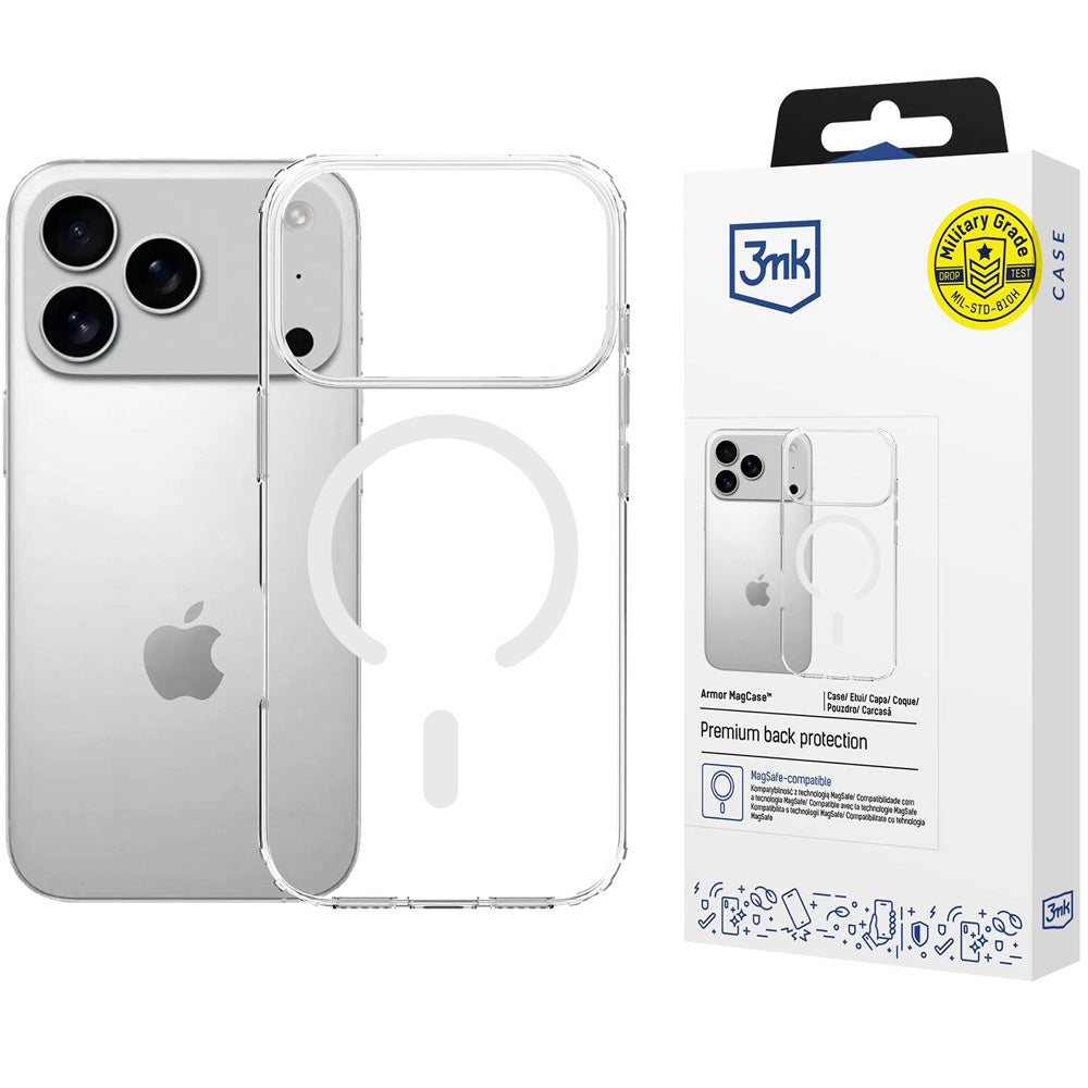 Handyhülle für iPhone 18 Pro Max / 17 Pro Max, 3mk Armor MagCase mit MagSafe, Transparent-Weiß (2/13)