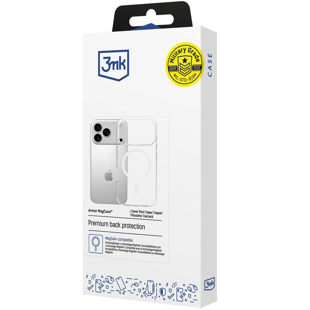 Handyhülle für iPhone 18 Pro Max / 17 Pro Max, 3mk Armor MagCase mit MagSafe, Transparent-Weiß (13/13)