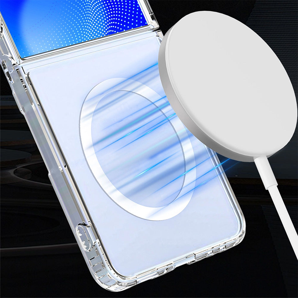 Handyhülle für Galaxy Z Flip8, 3mk Armor MagCase mit MagSafe, Transparent-Weiß