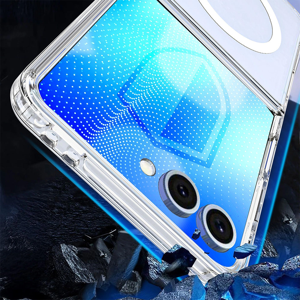 Handyhülle für Galaxy Z Flip8, 3mk Armor MagCase mit MagSafe, Transparent-Weiß