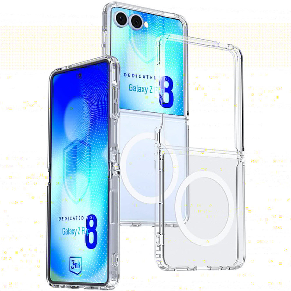 Handyhülle für Galaxy Z Flip8, 3mk Armor MagCase mit MagSafe, Transparent-Weiß