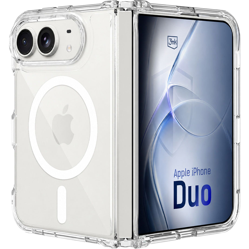 Handyhülle für iPhone Duo, 3mk Armor MagCase mit MagSafe, Transparent-Weiß (1/8)