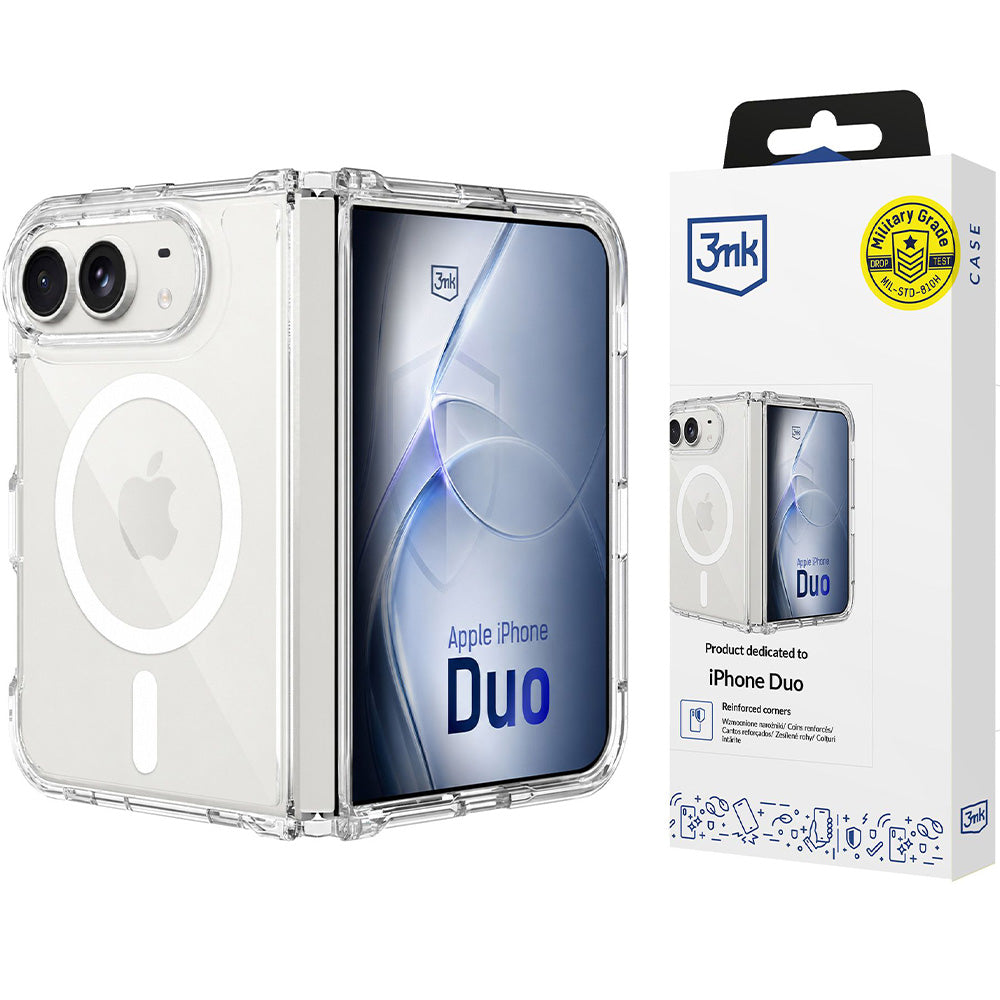 Handyhülle für iPhone Duo, 3mk Armor MagCase mit MagSafe, Transparent-Weiß (2/8)
