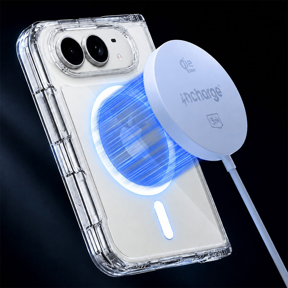 Handyhülle für iPhone Duo, 3mk Armor MagCase mit MagSafe, Transparent-Weiß (5/8)