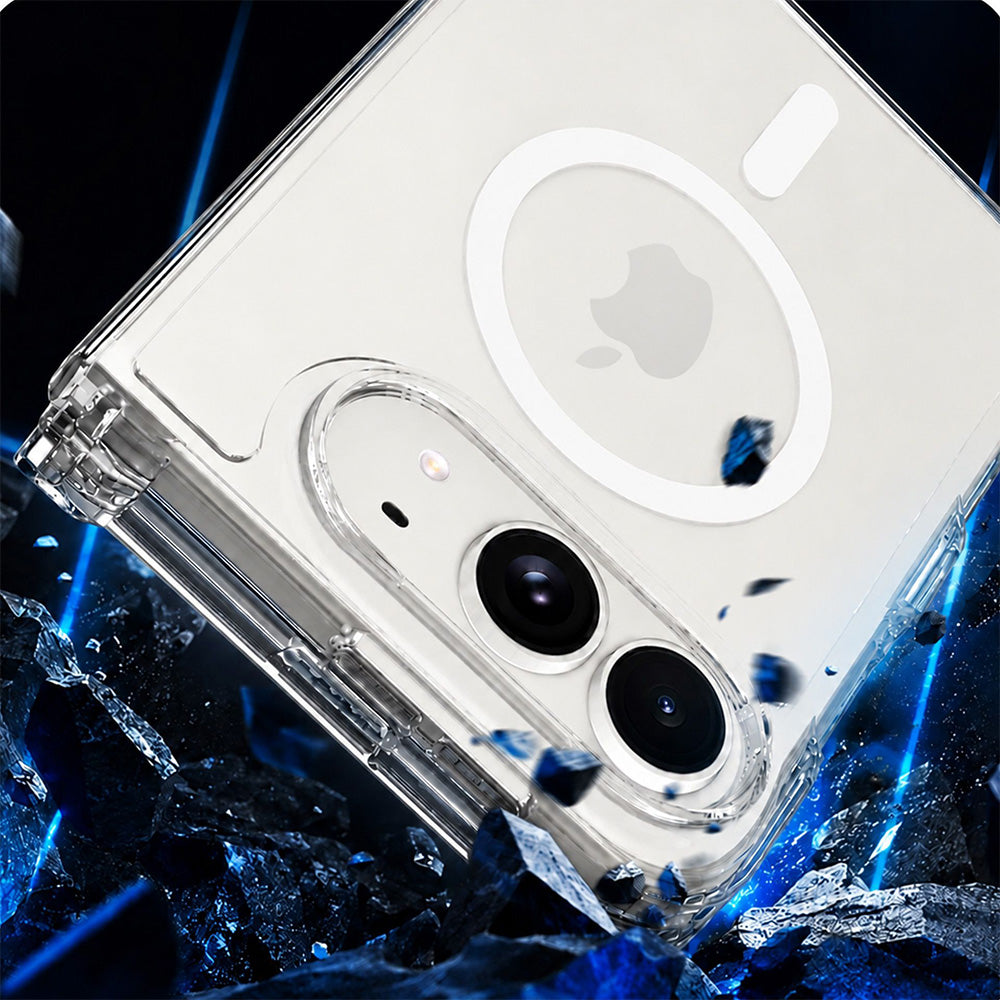 Handyhülle für iPhone Duo, 3mk Armor MagCase mit MagSafe, Transparent-Weiß (6/8)