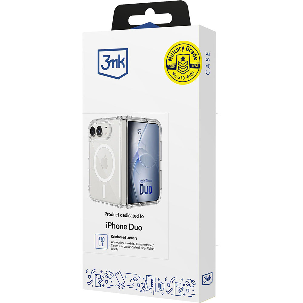 Handyhülle für iPhone Duo, 3mk Armor MagCase mit MagSafe, Transparent-Weiß (8/8)