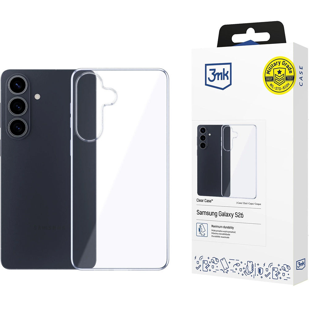 Handyhülle für Galaxy S26, 3mk Clear Case, Transparent