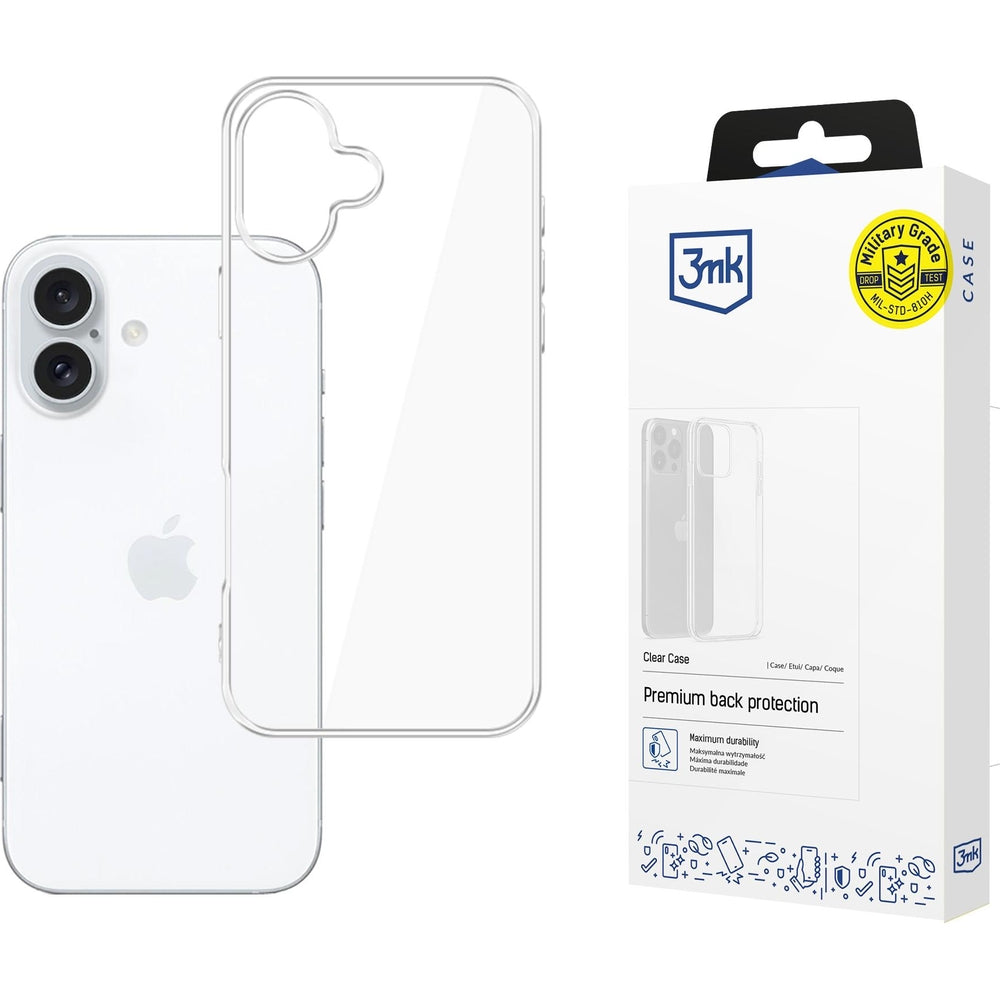 Handyhülle für iPhone 16, 3mk Clear Case, Transparent