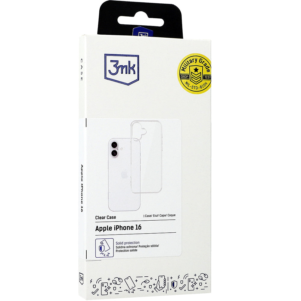 Handyhülle für iPhone 16, 3mk Clear Case, Transparent