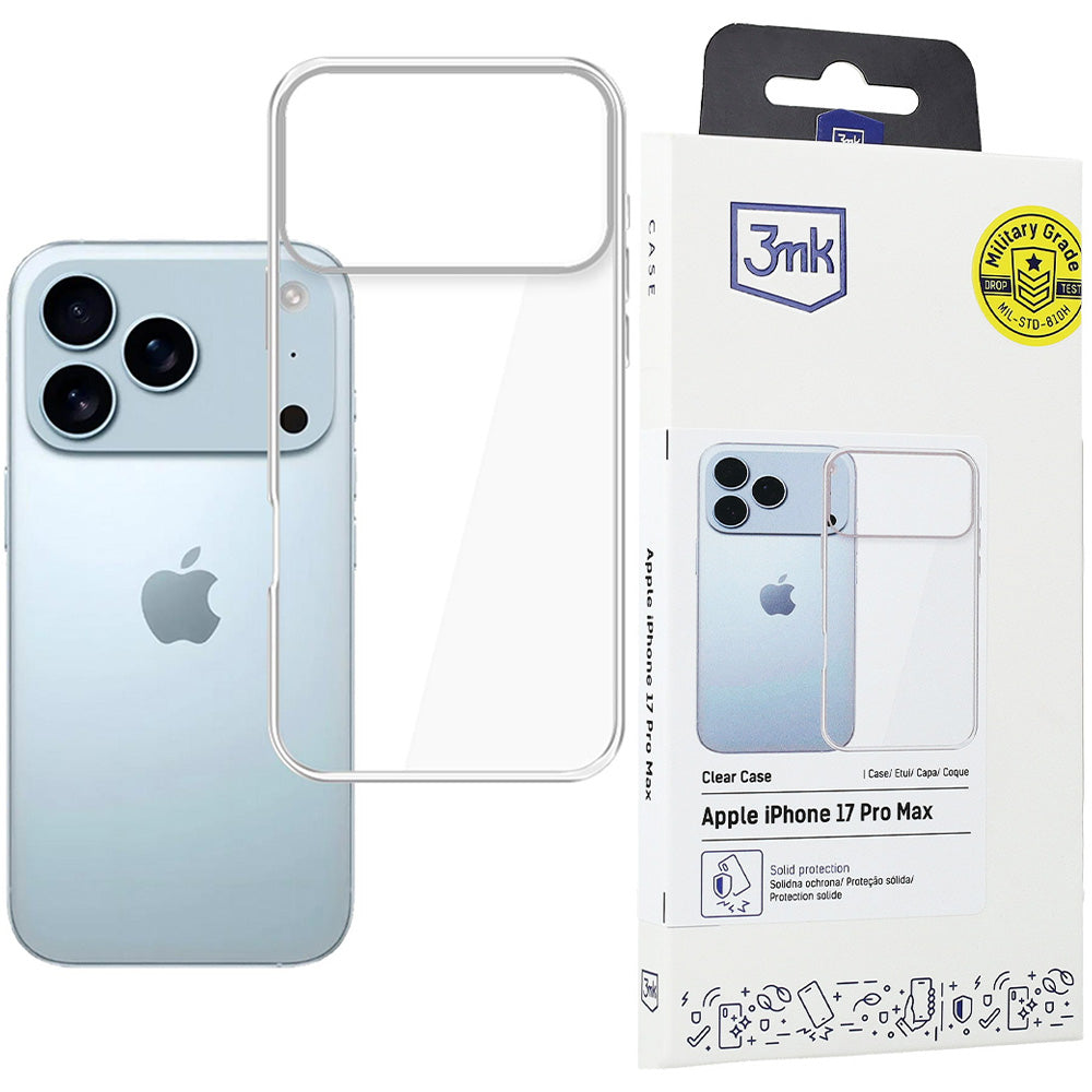 Handyhülle für iPhone 18 Pro Max / 17 Pro Max, 3mk Clear Case, Transparent