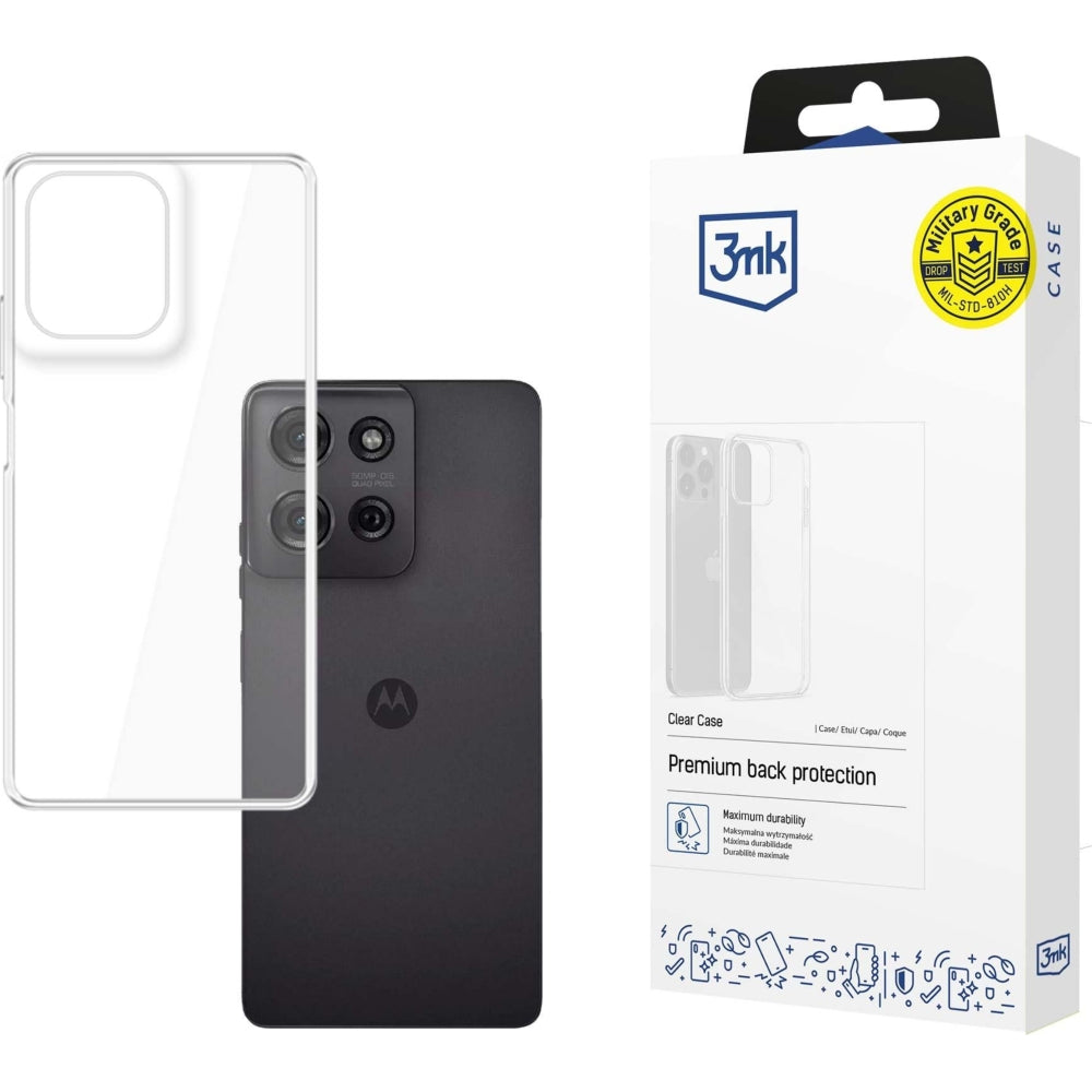 Handyhülle für Motorola Moto G75, 3mk Clear Case, Transparent