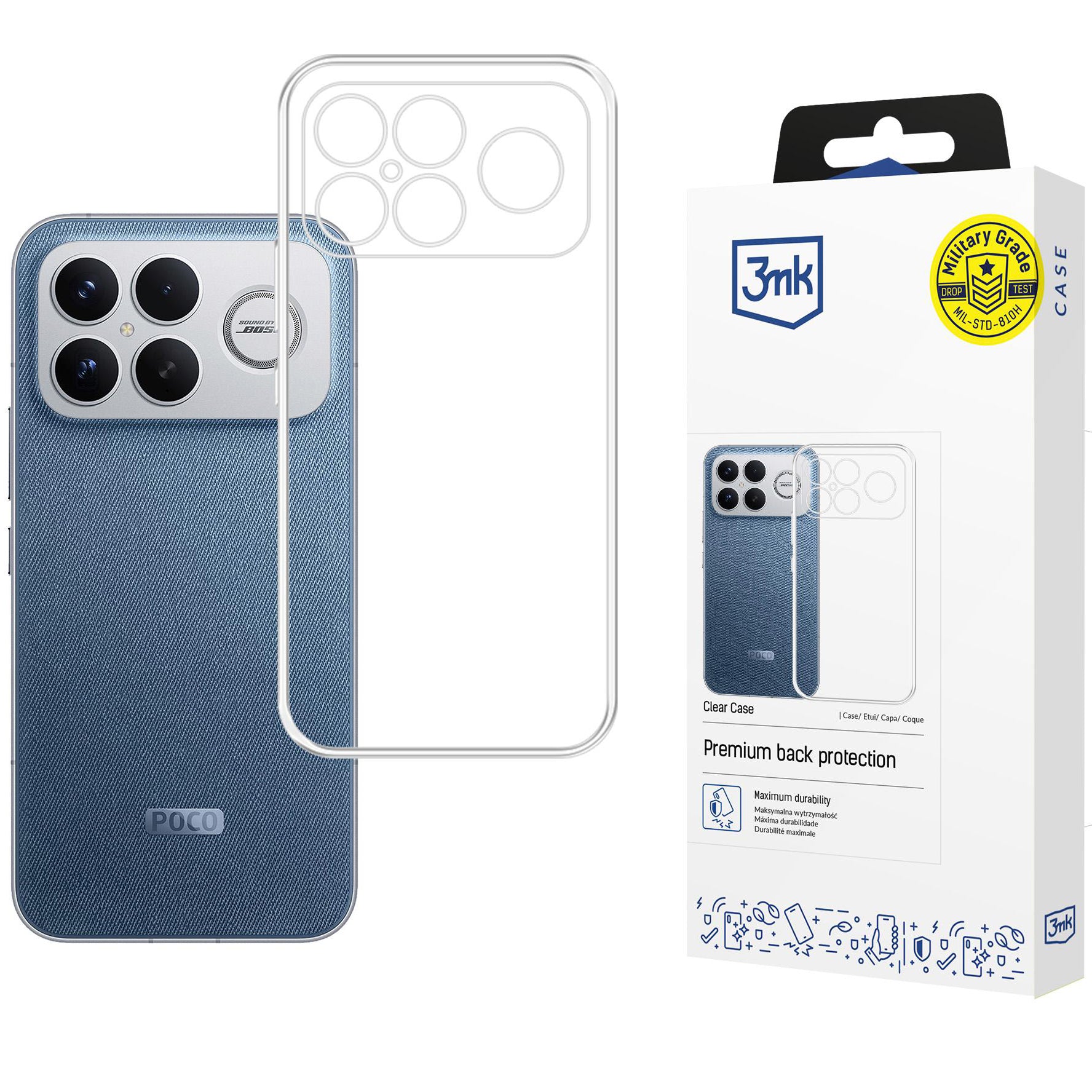 Handyhülle für Xiaomi Poco F8 Ultra, 3mk Clear Case, Transparent
