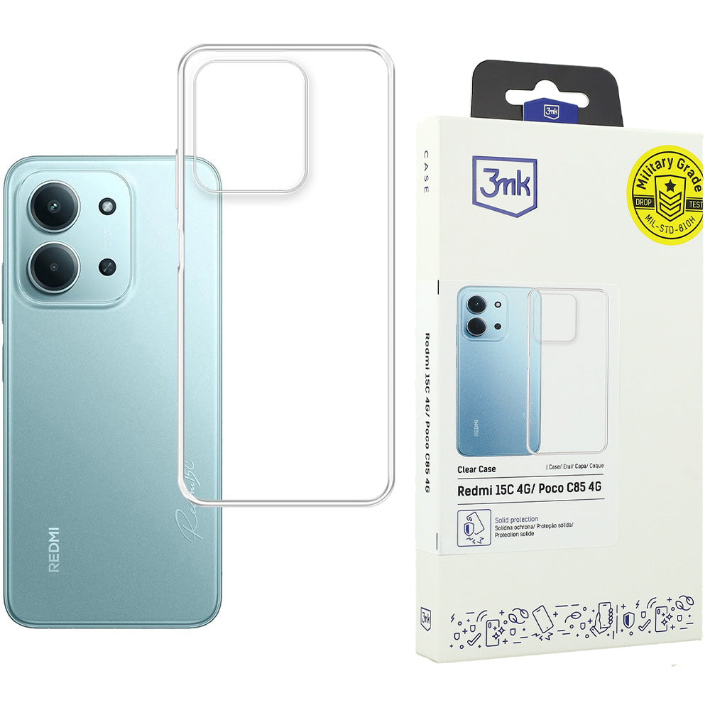Handyhülle für Xiaomi Redmi 15C 4G / POCO C85 4G, 3mk Clear Case, Transparent