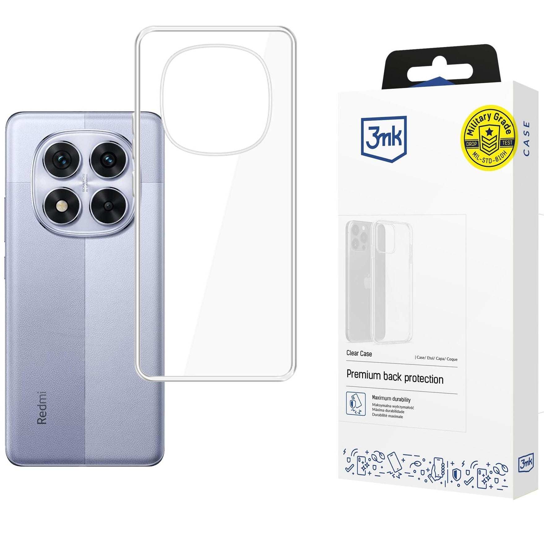Handyhülle für Xiaomi Redmi Note 14 Pro Plus 5G, 3mk Clear Case, Transparent