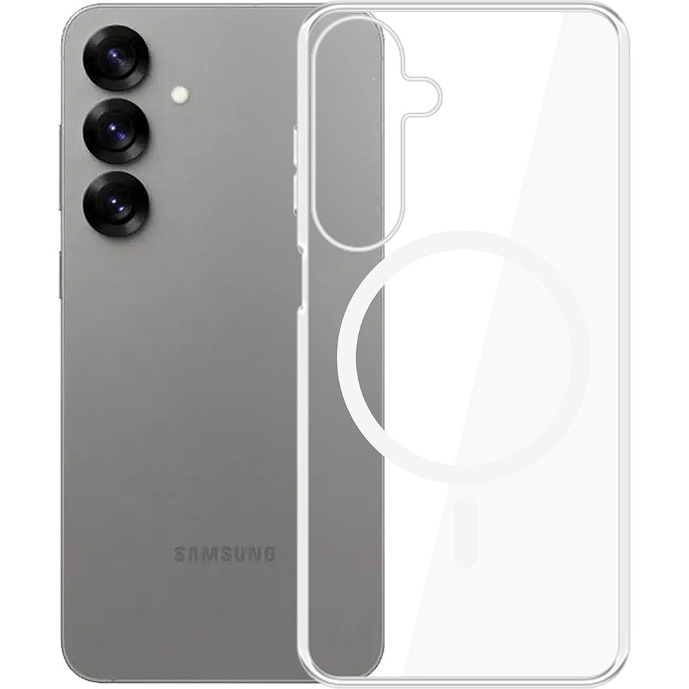 Handyhülle für Galaxy S25 Plus, 3mk Clear MagCase mit MagSafe, Transparent-Weiß