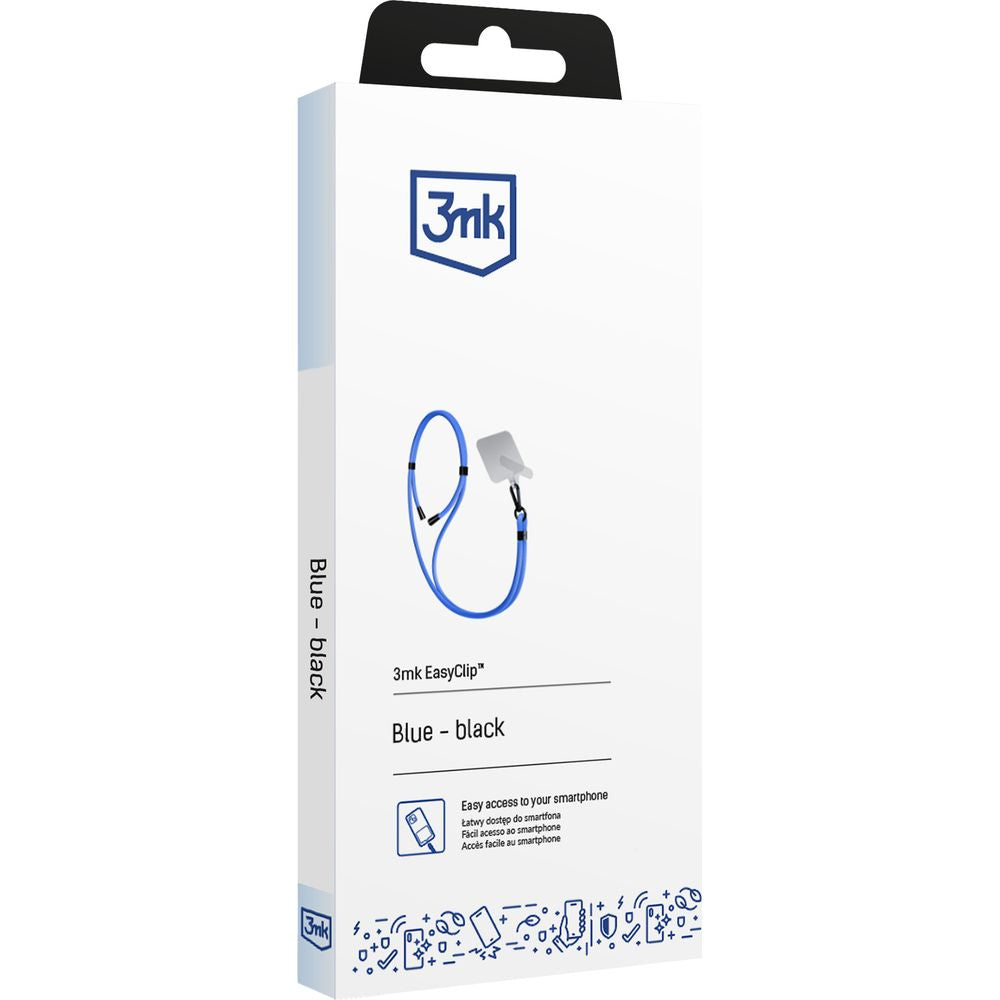 Handy-Schlüsselband 3mk EasyClip, Blau und Schwarz
