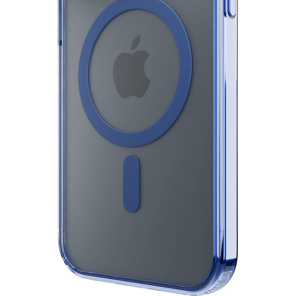 Handyhülle für iPhone 16 Pro, 3mk Frosty MagCase, Transluzent mit Blau