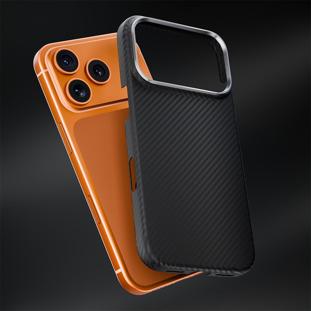 Aramid Handyhülle für iPhone 18 Pro / 17 Pro, 3mk Hardy Aramid MagCase mit MagSafe, Schwarz