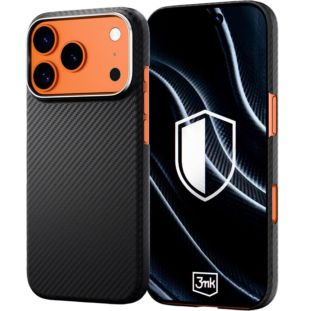 Aramid Handyhülle für iPhone 18 Pro Max / 17 Pro Max, 3mk Hardy Aramid MagCase mit MagSafe, Schwarz
