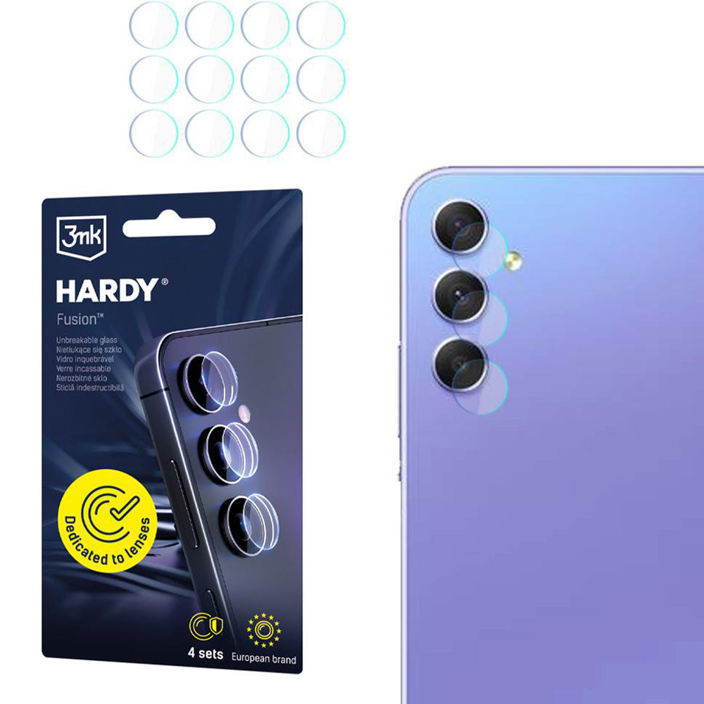 4x Hybridglas Kameraschutz für Linsen für Galaxy A55 5G / A35 5G, 3mk Hardy Fusion Lens Protection