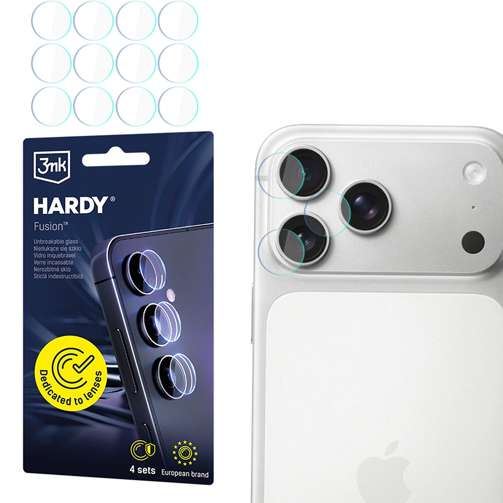 4x Hybridglas Kameraschutz für Linsen für iPhone 18 Pro Max / 18 Pro, 3mk Hardy Fusion Lens Protection (1/9)