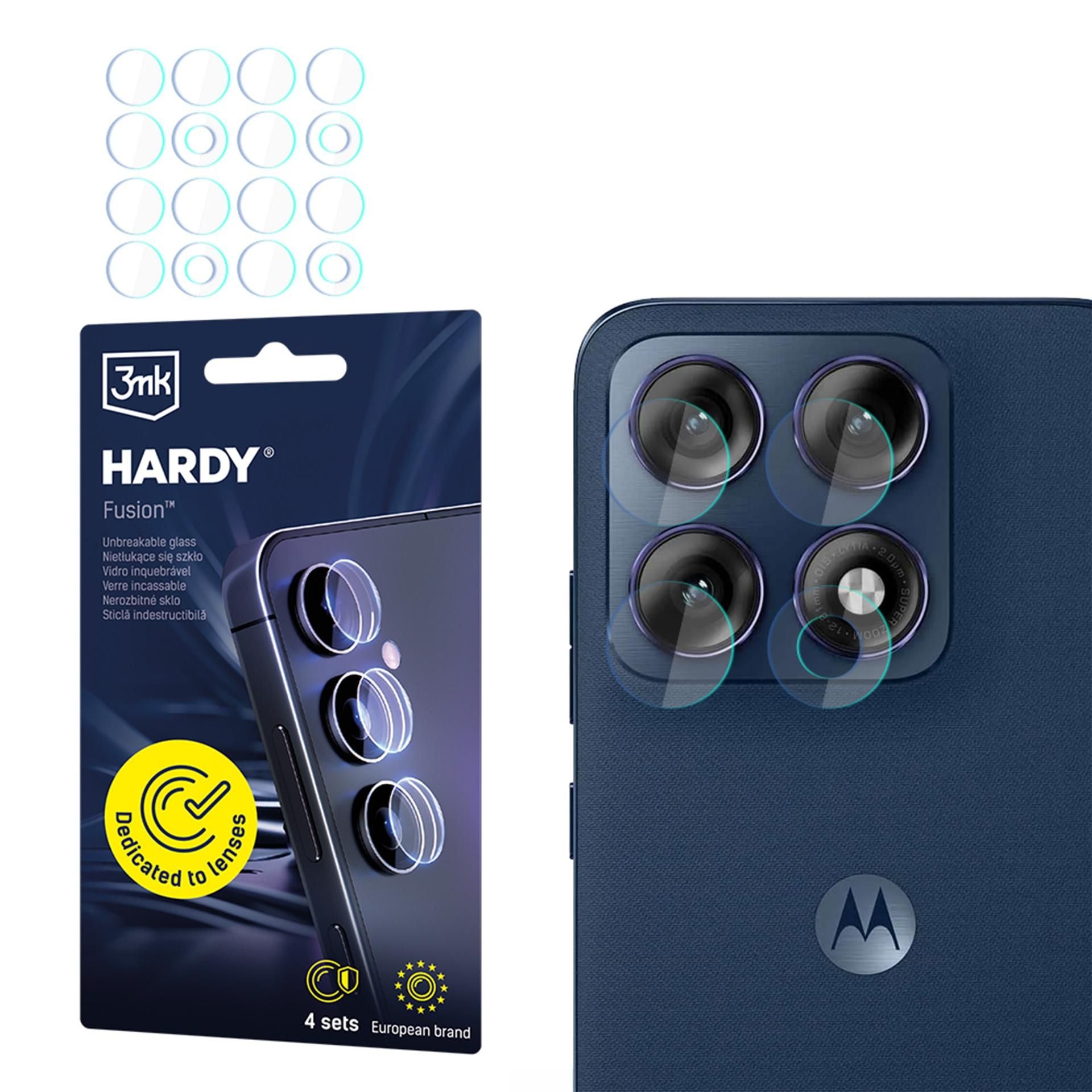 4x Hybridglas Kameraschutz für Motorola Edge 70 Pro, 3mk Hardy Fusion Lens Protection