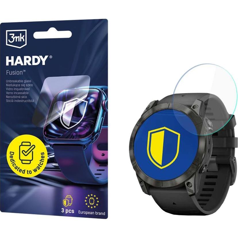 Hybridglas für Smartwatch Garmin Epix Pro gen 2 47 mm, 3mk Hardy Fusion, 3 Stück