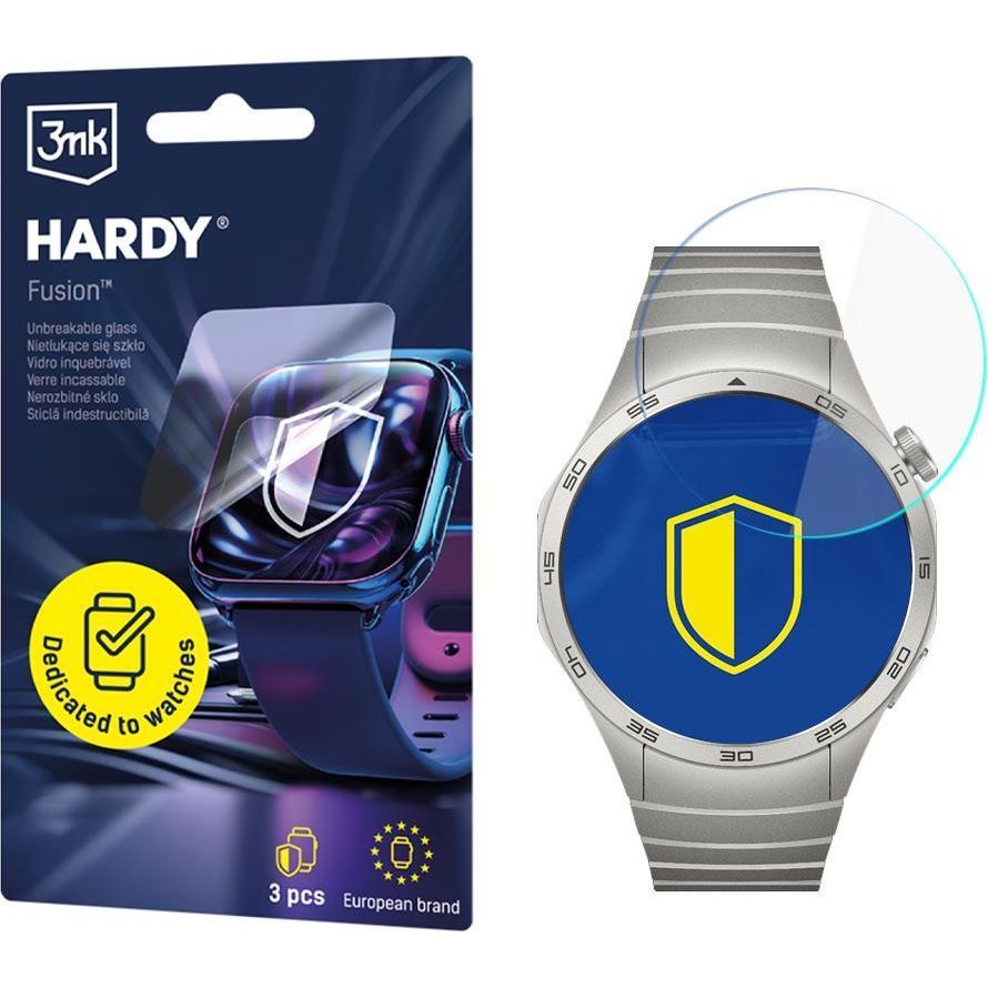 Hybridglas für Smartwatch Huawei Watch GT 4 46 mm, 3mk Hardy Fusion, 3 Stück