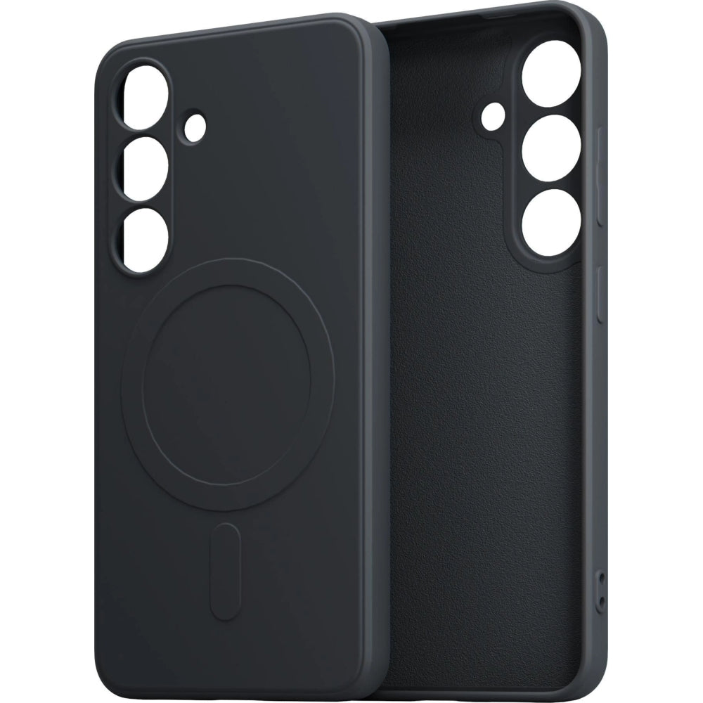 Handyhülle für Galaxy S24, 3mk Hardy Haptica MagCase mit MagSafe, Schwarz