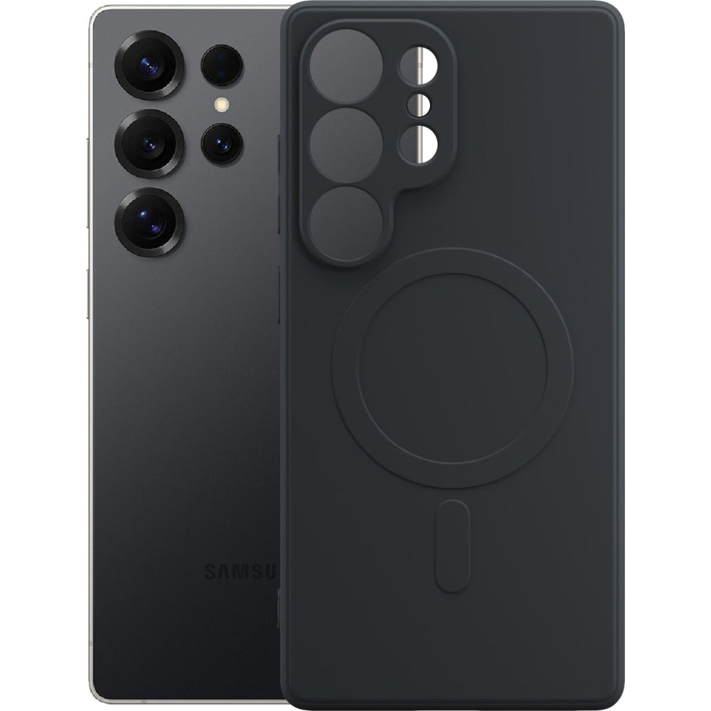 Handyhülle für Galaxy S25 Ultra, 3mk Hardy Haptica MagCase mit MagSafe, Schwarz