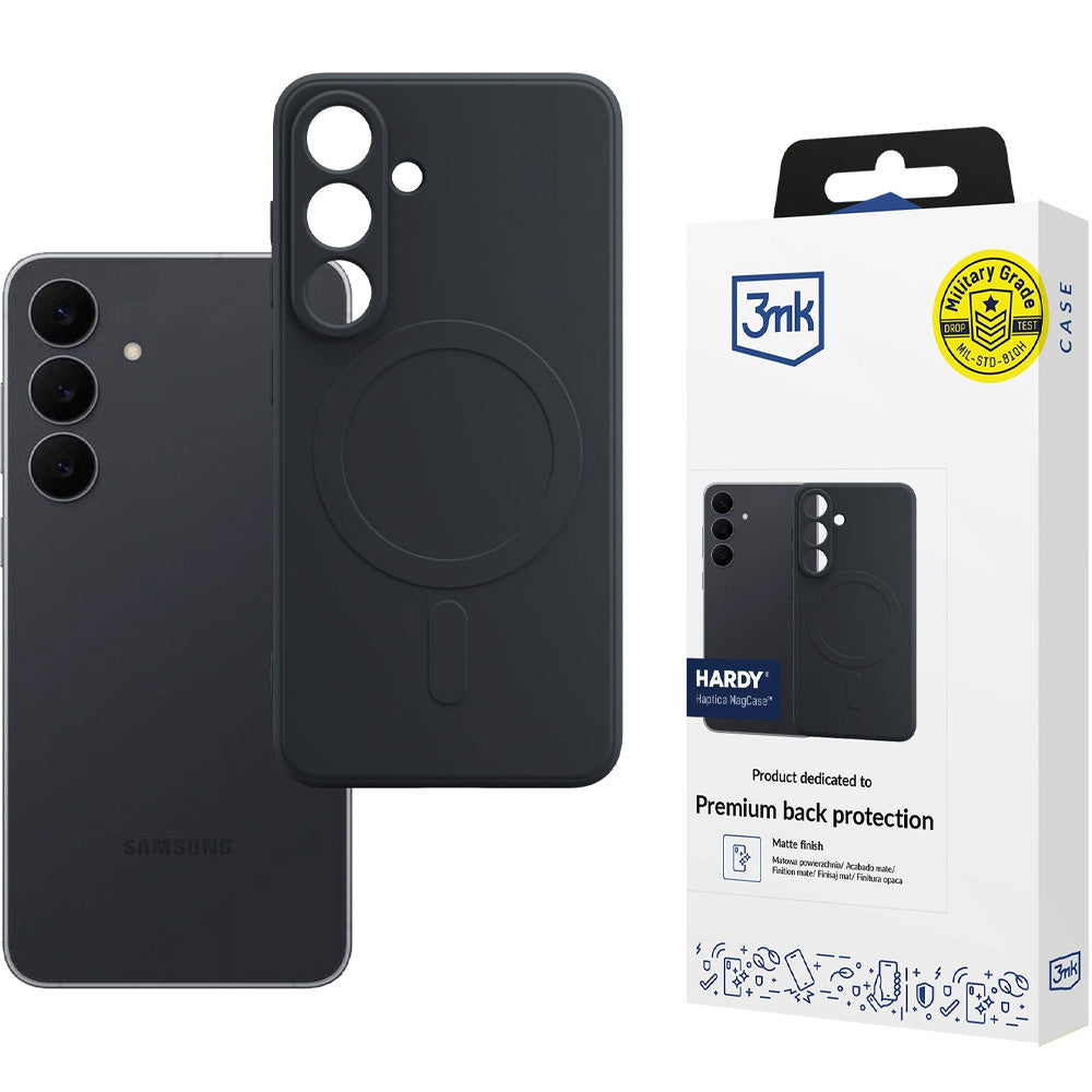 Handyhülle für Galaxy S26 FE, 3mk Hardy Haptica MagCase mit MagSafe, Schwarz (2/14)