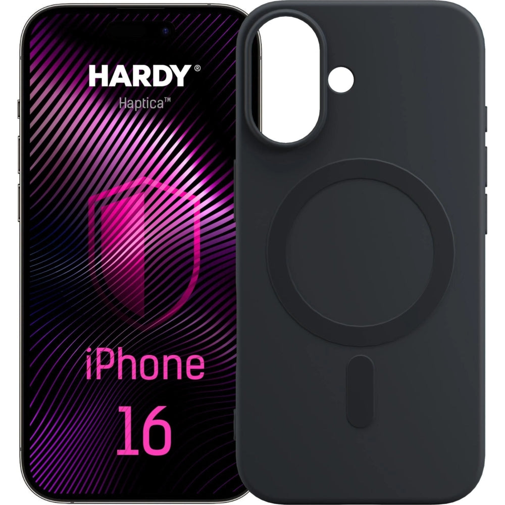 Handyhülle für iPhone 16, 3mk Hardy Haptica MagCase mit MagSafe, Schwarz