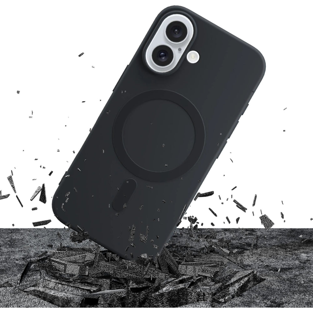 Handyhülle für iPhone 16, 3mk Hardy Haptica MagCase mit MagSafe, Schwarz