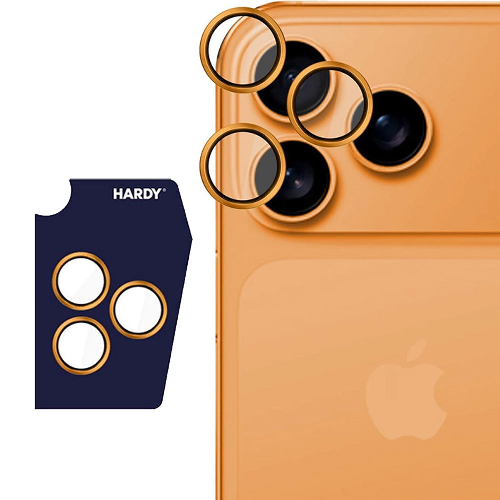 Objektivschutz für iPhone 17 Pro Max / 17 Pro, 3mk HARDY Lens Protection Pro, 1 Set, Orange