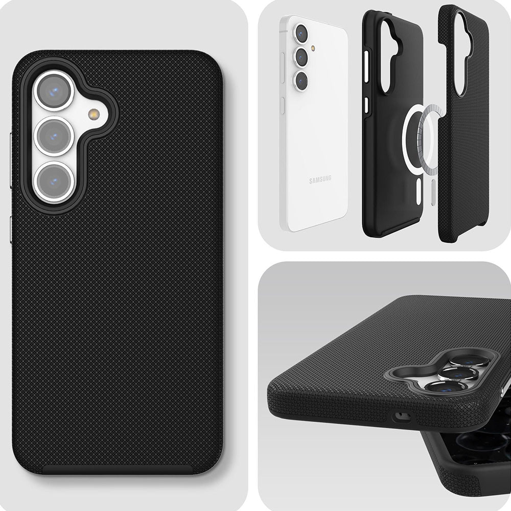 Handyhülle für Galaxy S25, 3mk Hardy Shockproof MagCase mit MagSafe, Schwarz