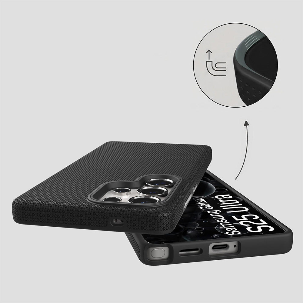 Handyhülle für Galaxy S25 Ultra, 3mk Hardy Shockproof MagCase mit MagSafe, Schwarz