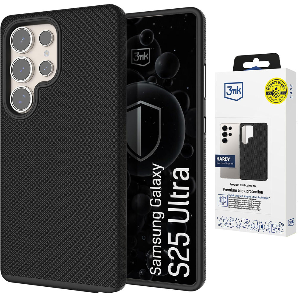 Handyhülle für Galaxy S25 Ultra, 3mk Hardy Shockproof MagCase mit MagSafe, Schwarz