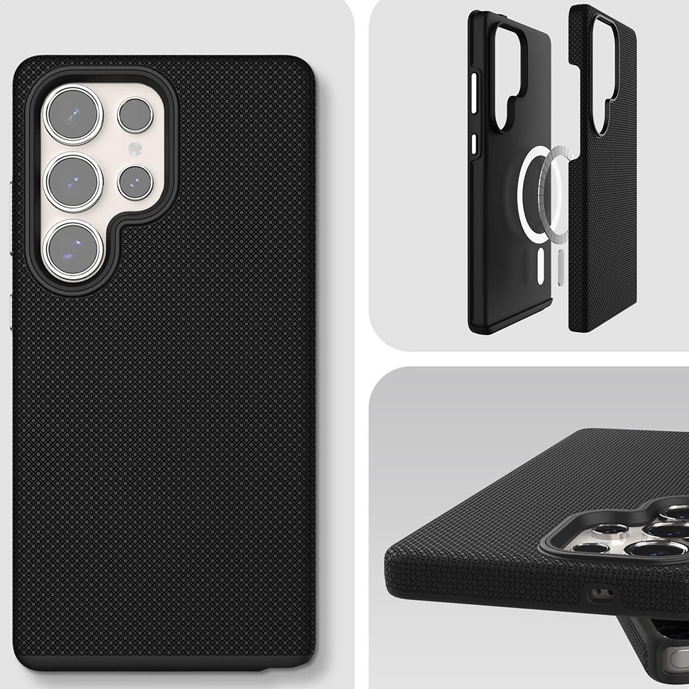 Handyhülle für Galaxy S25 Ultra, 3mk Hardy Shockproof MagCase mit MagSafe, Schwarz
