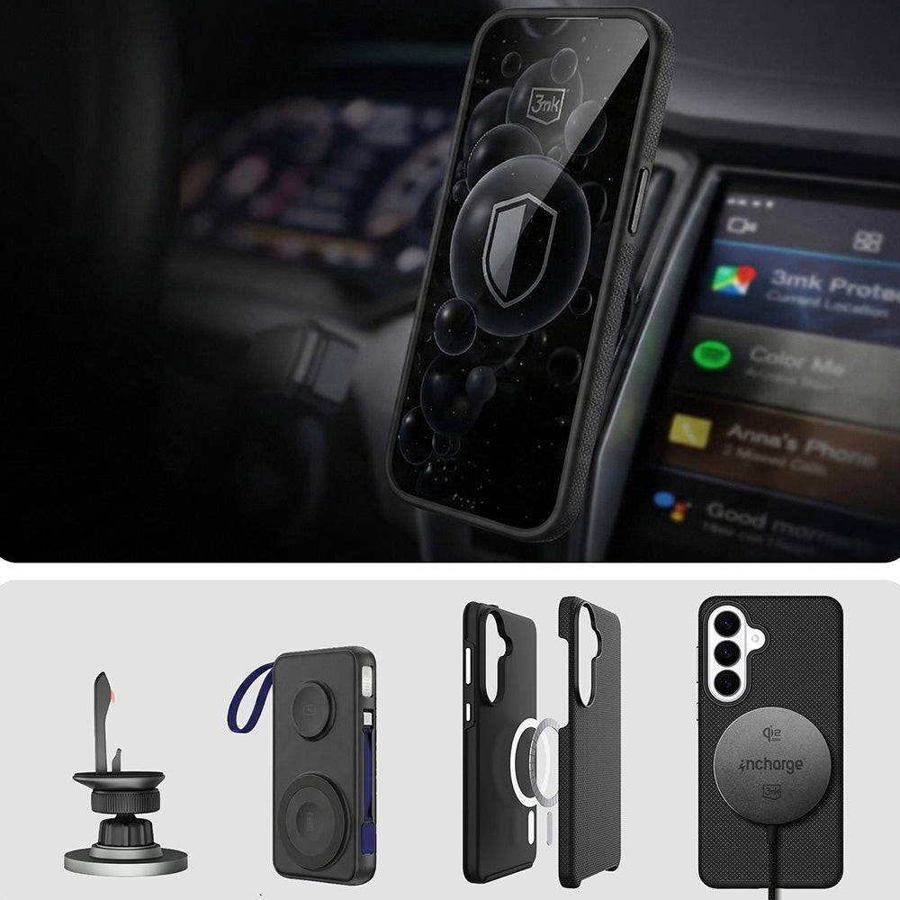 Handyhülle für Galaxy S26, 3mk Hardy Shockproof MagCase mit MagSafe, Schwarz