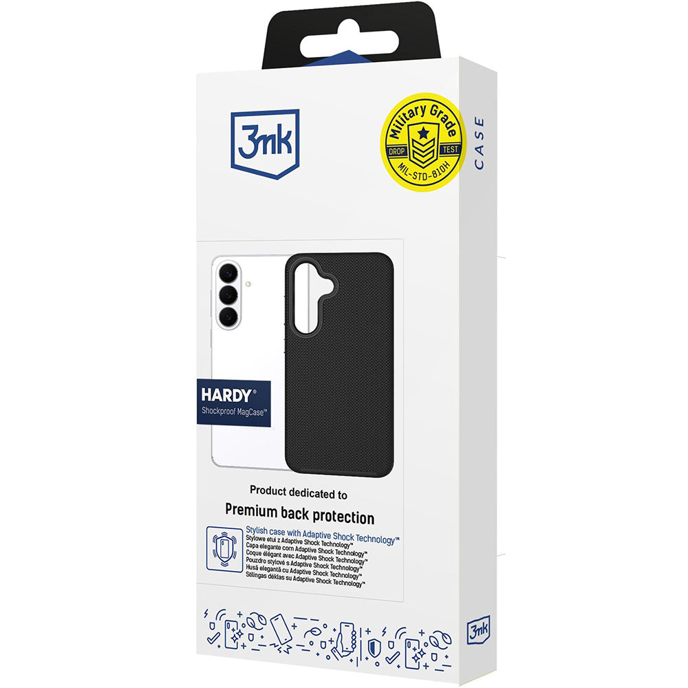 Handyhülle für Galaxy S26 Plus, 3mk Hardy Shockproof MagCase mit MagSafe, Schwarz