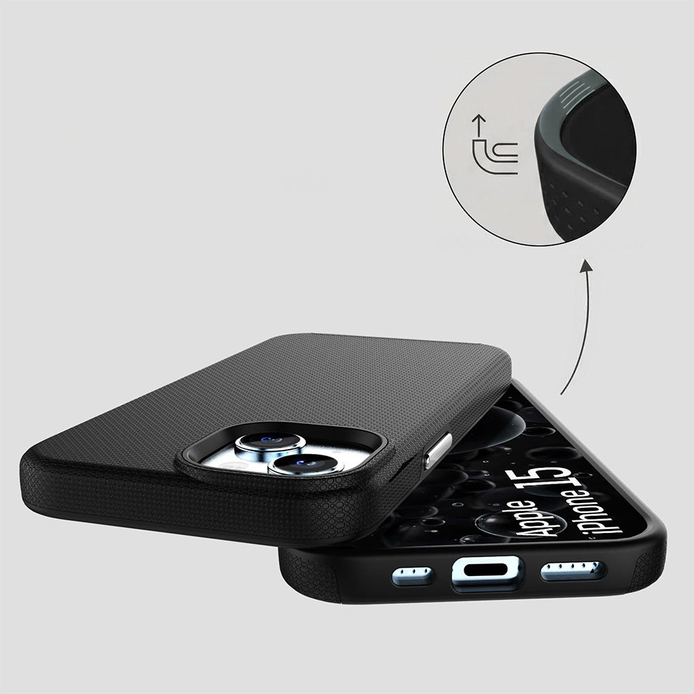 Handyhülle für iPhone 15, 3mk Hardy Shockproof MagCase mit MagSafe, Schwarz