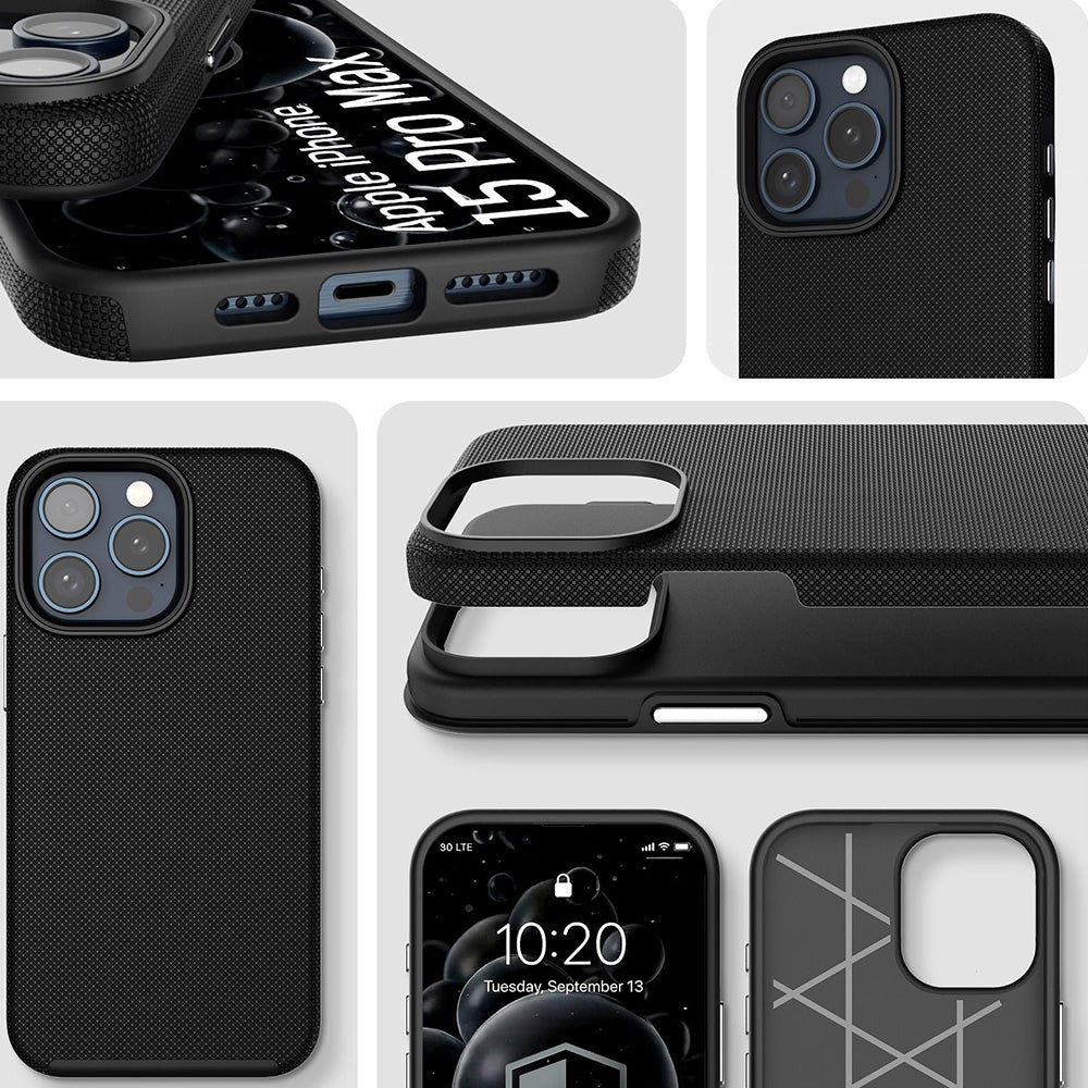 Handyhülle für iPhone 15 Pro Max, 3mk Hardy Shockproof MagCase mit MagSafe, Schwarz