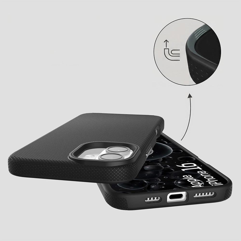 Handyhülle für iPhone 16, 3mk Hardy Shockproof MagCase mit MagSafe, Schwarz