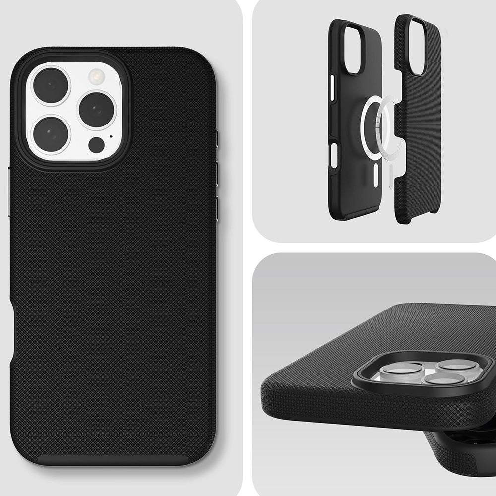 Handyhülle für iPhone 16 Pro, 3mk Hardy Shockproof MagCase mit MagSafe, Schwarz