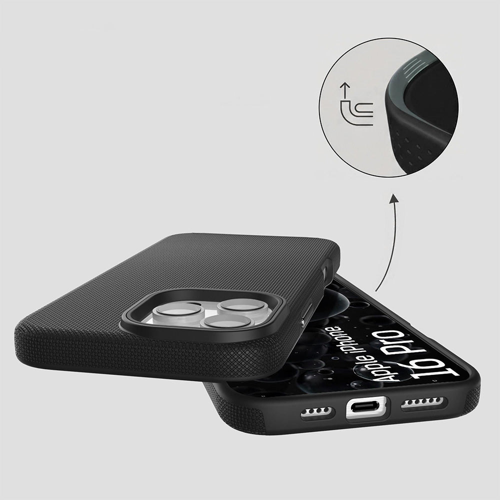 Handyhülle für iPhone 16 Pro, 3mk Hardy Shockproof MagCase mit MagSafe, Schwarz